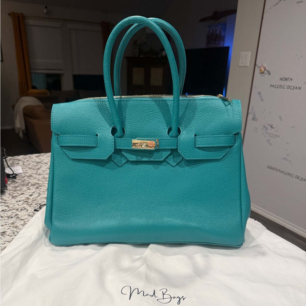 MadBag BIRKIMAD 40 Italian
Leather Tote - Teal Turquoise